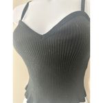 ZARA  Black Ribbed Sweetheart Neckline Crop Tank Top Photo 2