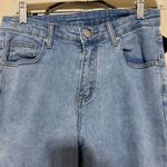 Patch Pockets Jeans blue denim distressed Y2K womens 26 cropped straight Photo 5