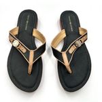 Tommy Hilfiger Black and Tan Jayne2 Thong Flip Flop Sandals Photo 1