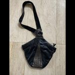 Vintage Litani Sac Black & Gold Snake Print Soft Leather Handbag Hobo‎ Photo 2