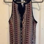 Charming Charlie CHARMING CHARLIES BOHO DESIGN TANK STYLE DRESS V NECK BLUES PINKS HAS 2 TASSELS Photo 0