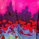 Dolcezza Simply Art Pink, Blue,‎ Red and Green Button Up Jacket Size Medium Blue Photo 1