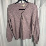 Style & Co Women’s Henley Sweater Size S Lavender Longsleeve 3 Button Down Photo 0