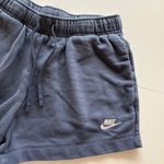 Nike  women Sweat Shorts Navy Blue Embroidered Logo Drawstring Athletic Size M Photo 1