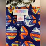 LuLaRoe Lindsay Blue Geometric Print Kimono Photo 5