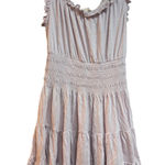 Rebecca Taylor Smocked Dress Ruffle Sleeveless Tiered Casual Dress M Photo 0