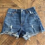 Levi's Levi’s Dark Wash Denim Cut Off Ribcage High Rise Shorts Button Fly Size 26 Photo 0