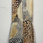 Jovani Black & Tan Animal Print Silk Patchwork Maxi Dress Womens 2 Formal Gown Photo 3