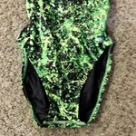Speedo  Green Black Bathing Suit Womens 30 Used One Piece Racerback Photo 13