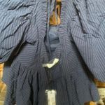 Ruffle Detailed Striped Babydoll Blouse Multi Size L Photo 1