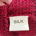 Salvatore Ferragamo  Wine Red Silk‎ Open Weave Sweater Mock Neck size Medium Photo 4