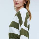 Madewell  Loose-Knit Crewneck Sweater striped green ivory white size S Photo 1