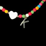 Boutique Colorful Beaded Necklace‎ Gold Initial K & Heart Charm Trendy Fun Fashion Photo 2