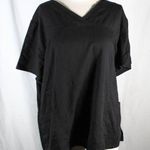 Scrubstar Black Front Pocket Nurse Vet Medical Scrub Top Photo 0