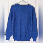 Vintage Lucé Wool Blend Knit Sweater Women's Large Bright Blue Photo 1