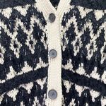 Lucky Brand  Diamond Fair Isle Long Boho Cardigan Black & Cream Womens Size Small Photo 11