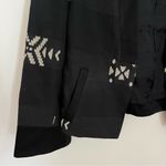 ZARA Woman Aztec Black Grey Patterned Open Front Blazer Jacket Pockets Size S Photo 2