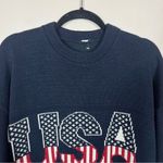 USA Patriotic Pullover Sweater Large America Oversized Slouchy Americana Blue Photo 1