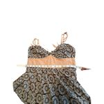 Kanvas Floral Print Dress Y2k Babydoll Spaghetti Straps Empire Waist 90s READ Brown Size M Photo 13