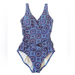 Boden Talamanca One Piece Swimsuit Navy Blue Scoop Neck Size 4 Classic Coastal Photo 3