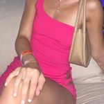 Pink Slit One Shoulder Maxi Dress Size XS Photo 2