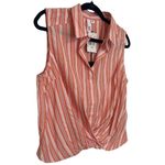 Kut From The Kloth Sleeveless Stripe Crossover Waist Cropped Collared Tank Large Photo 1