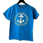 Vintage Cayman Island T Shirt Blue Small S Single Stitch USA Anchor Graphic Tee Photo 0