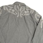 Rag and Bone Stripe Sahara Blue Embroidered Button Down Shirt Preppy Dainty S Photo 7