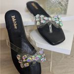Bella Marie  Black Sandals with Iridescent Gems Photo 1
