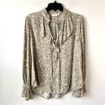 AG Adriano Goldschmied ‎ Celeste Peasant Blouse Green Floral XS Photo 3