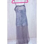 ZARA Nwot  lace bottom denim top long maxi dress grey sleeveless dress summer xs Photo 1