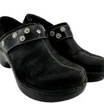 Ariat Westlake Clog Shoes Leather Floral Studded Chunky Slip On Heels Black 8.5B Photo 1