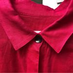 Caroline Rose pink linen button down shirt 1X Red Photo 3