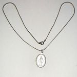 Vintage Silver Tone Religious Catholic Pendant Necklace Photo 1