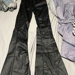 Edikted  Luna Faux Leather Flare High Rise Pants Black Size Small Photo 8