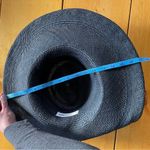 Von Henneberg Raffia Derby Hat Black with Ribbon Straw Floral Detail Photo 11