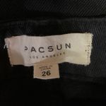 PacSun  Black Denim Distressed Frayed Raw Hem Button Jeans Mini Casual Skirt 26 Photo 3