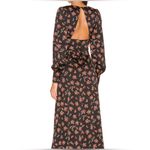 AFRM | Viola Midi Dress in Noir Rose Garden | XS Black Photo 1