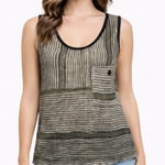 Ace & Jig  Tank Top Striped Black Ivory Sleeveless Scoop Neck Women’s Size Small Photo 0