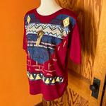 Vintage 90s unique southwest oversized top Red Size M Photo 8