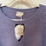 Hem & Thread Dusty Purple, soft sweater with eyelash lace trim. Lightweight and femin… Photo 5