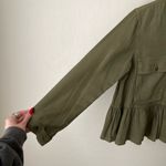 The Great . Flutter Peplum Military Cropped Jacket Green Size 1 small Photo 4