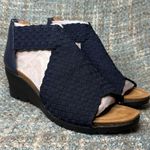 Comfortiva Alesha Stretch Woven Wedge Heeled Sandal in Navy (Wide) Size undefined Photo 5