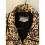 Maggy London Maggy L Jacket 100% Silk Quilted Button Front Zebra Safari Lined Women's 10 Photo 1