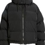 Good American Cropped Iridescent Puffer Jacket With Removable Hood Photo 2