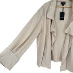 Heyson Cream Raw Hem Sweatshirt Style Open Jacket size 2X Long Sleeves NWT Photo 3