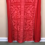 Savanna Jane Women’s Floral Leaf Embroidered Red Flutter Sleeve Shift Dress Photo 2