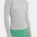 Rag and Bone NWT Rag Bone Raina Silver Lurex Striped Turtleneck Sweater Size S Photo 0