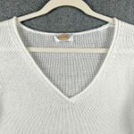 Talbots Vtg  Women's White 100% Cotton V Neck Pullover Sweater SEE MEASUREMENTS Photo 3