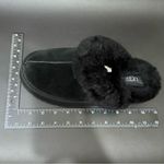 UGG  Disquette Black Suede Leather Plush Sheepskin Platform Slippers Size 8 Photo 11